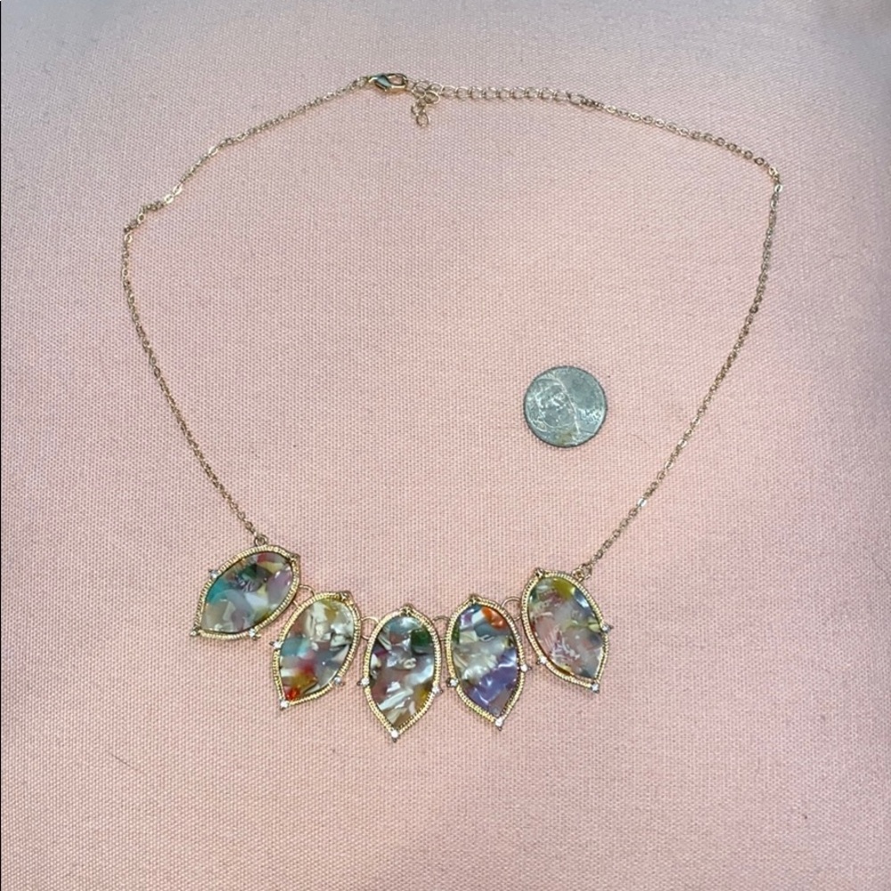 Multi-Colored Chunky Necklace with Gold Hardware